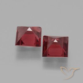 Gemas de Granate rodolita Rojo rosado natural de 1.50 ct, Cuadrado, VS