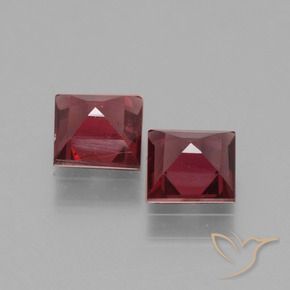 Gemas de Granate rodolita Rojo medio natural de 1.50 ct, Cuadrado, VS