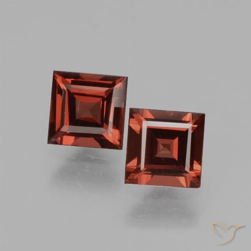 1.48ctw Natural Rojo medio Granate Rodolita, Cuadrado, VVS-VS