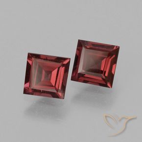 Gemas de Granate rodolita Rojo oscuro natural de 1.48 ct, Cuadrado, VS