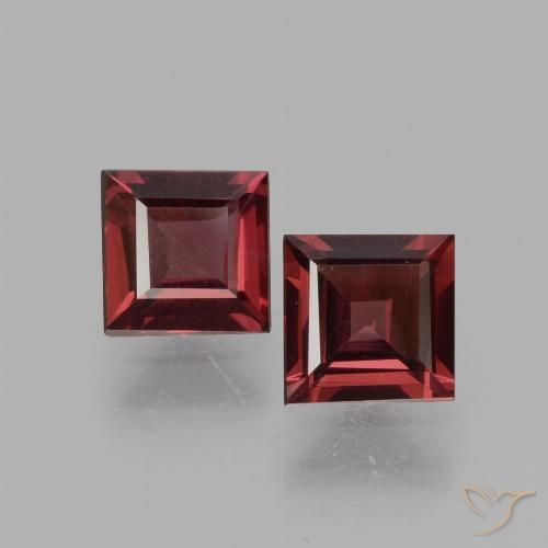 1.45ctw Natural Rojo oscuro Granate rodolita, Cuadrado, VS