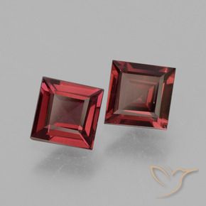 Gemas de Granate rodolita Rojo oscuro natural de 1.45 ct, Cuadrado, VS