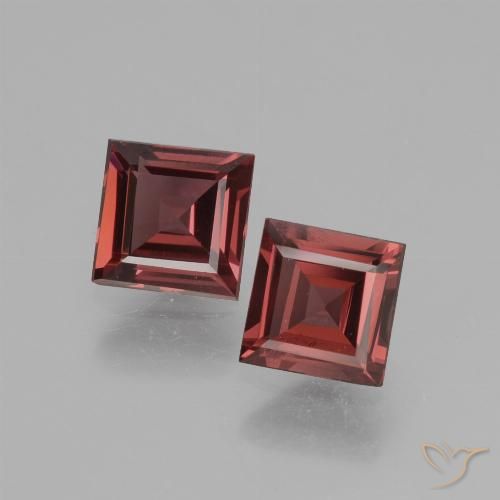1.45ctw Natural Rojo oscuro Granate rodolita, Cuadrado, VVS-VS