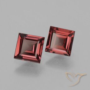 Gemas de Granate rodolita Rojo oscuro natural de 1.45 ct, Cuadrado, VVS-VS