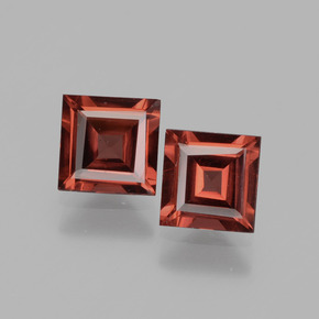 Gemas de granate rodolita rosa natural de 1,26 ct, cuadrado, VS