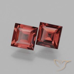 Gemas de Granate rodolita Rojo oscuro natural de 1.62 ct, Cuadrado, VS