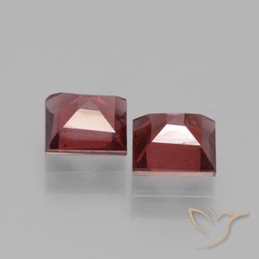 Gemas de Granate rodolita Rojo oscuro natural de 1.53 ct, Cuadrado, VS