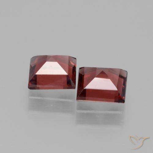 Gemas de Granate rodolita Rojo oscuro natural de 1.38 ct, Cuadrado, VS