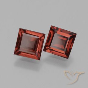 Gemas de Granate rodolita Rojo escarlata natural de 1.52 ct, Cuadrado, VS