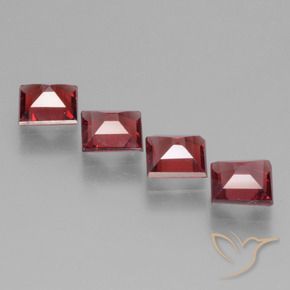 Gemas de Granate rodolita Rojo oscuro natural de 2.22 ct, Cuadrado, VS
