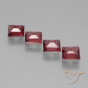 Gemas de Granate rodolita Rojo medio natural de 2.52 ct, Cuadrado, VS