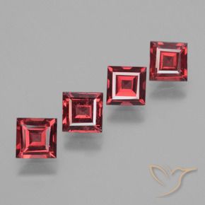 Gemas de Granate rodolita Rojo oscuro natural de 2.57 ct, Cuadrado, VS
