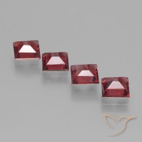 Gemas de Granate rodolita Rojo oscuro natural de 2.57 ct, Cuadrado, VS