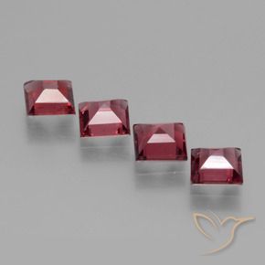 Gemas de Granate rodolita Rojo medio natural de 2.64 ct, Cuadrado, VS