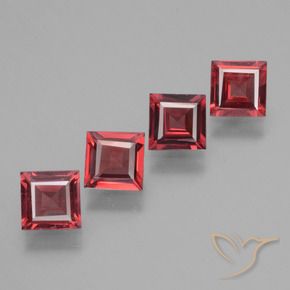 Gemas de Granate rodolita Rojo escarlata natural de 2.33 ct, Cuadrado, VS