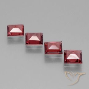 Gemas de Granate rodolita Rojo escarlata natural de 2.33 ct, Cuadrado, VS