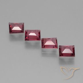 Gemas de Granate rodolita Rojo rosado natural de 2.25 ct, Cuadrado, VS