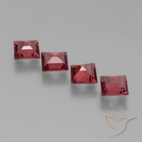 Gemas de Granate rodolita Rojo rosado natural de 2.06 ct, Cuadrado, VS