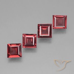 Gemas de Granate rodolita Rojo rosado natural de 2.09 ct, Cuadrado, VS