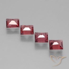 Gemas de Granate rodolita Rojo rosado natural de 2.54 ct, Cuadrado, VS