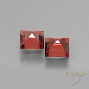 Gemas de Granate rodolita Rojo medio natural de 1.55 ct, Cuadrado, VS