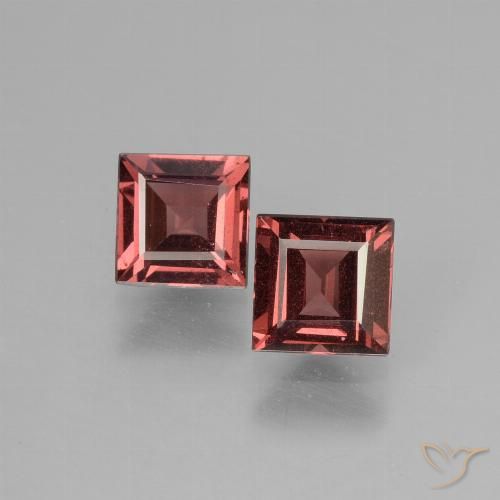 1.49ctw Natural Tono rojo escarlata Granate rodolita, Cuadrado, VS