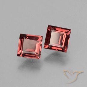 Gemas de Granate rodolita Tono rojo escarlata natural de 1.49 ct, Cuadrado, VS