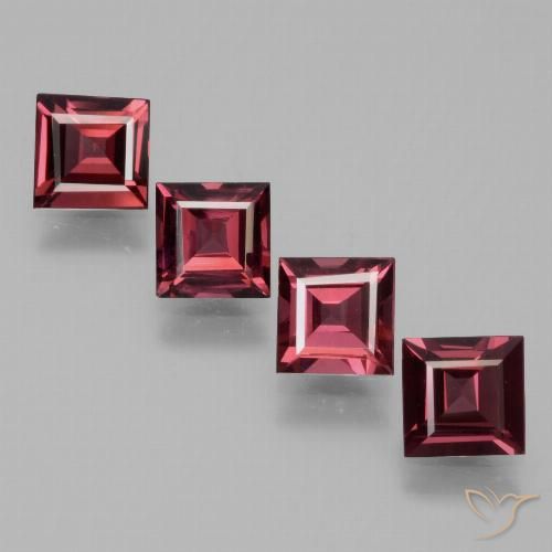 2.58ctw Natural Rojo frambuesa Granate rodolita, Cuadrado, VVS-VS