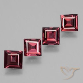 Gemas de Granate rodolita Rojo frambuesa natural de 2.58 ct, Cuadrado, VVS-VS