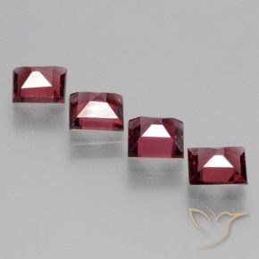 Gemas de Granate rodolita Rojo frambuesa natural de 2.58 ct, Cuadrado, VVS-VS