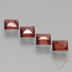 Gemas de Granate rodolita Rojo medio natural de 2.43 ct, Cuadrado, VS