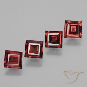 Gemas de Granate rodolita Rojo medio natural de 2.70 ct, Cuadrado, VS