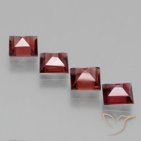 Gemas de Granate rodolita Rojo medio natural de 2.70 ct, Cuadrado, VS