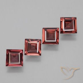 Gemas de Granate rodolita Rojo oscuro natural de 2.40 ct, Cuadrado, VS