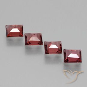 Gemas de Granate rodolita Rojo oscuro natural de 2.40 ct, Cuadrado, VS
