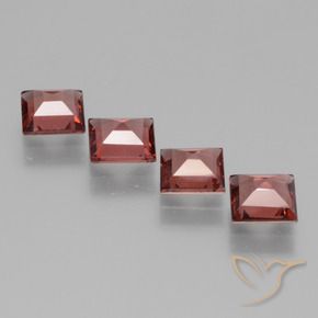 Gemas de Granate rodolita Rojo medio natural de 2.38 ct, Cuadrado, VS