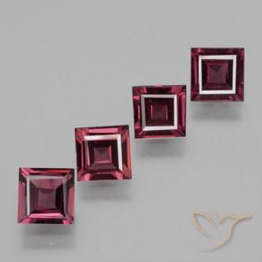Gemas de Granate rodolita Rojo medio natural de 2.69 ct, Cuadrado, VS
