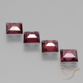 Gemas de Granate rodolita Rojo medio natural de 2.69 ct, Cuadrado, VS