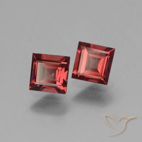 Gemas de Granate rodolita Rojo vino intenso natural de 1.41 ct, Cuadrado, VS