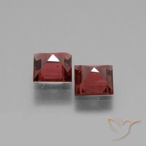 Gemas de Granate rodolita Rojo vino intenso natural de 1.41 ct, Cuadrado, VS