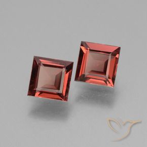 Gemas de Granate rodolita Rojo oscuro natural de 1.45 ct, Cuadrado, VS