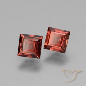 Gemas de Granate rodolita Rojo oscuro natural de 1.39 ct, Cuadrado, VS