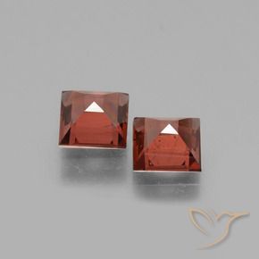 Gemas de Granate rodolita Rojo oscuro natural de 1.39 ct, Cuadrado, VS
