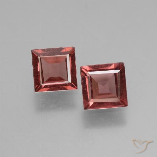 1.39ctw Natural Rojo claro Granate rodolita, Cuadrado, VS
