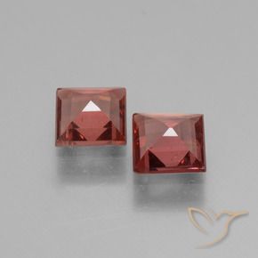 Gemas de Granate rodolita Rojo claro natural de 1.39 ct, Cuadrado, VS