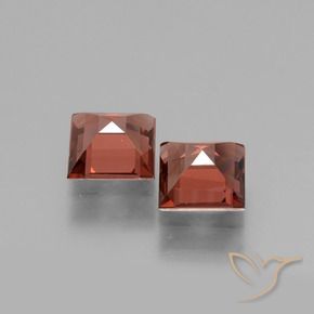 Gemas de Granate rodolita Rojo escarlata natural de 1.52 ct, Cuadrado, VS
