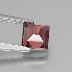 Granate rodolita rosa natural de 0,88 ct, cuadrado, VS
