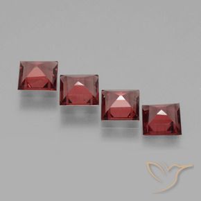 Gemas de Granate rodolita Rojo medio natural de 2.62 ct, Cuadrado, VS