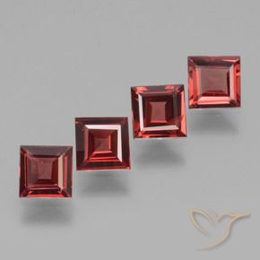 Gemas de Granate rodolita Rojo medio natural de 2.20 ct, Cuadrado, VS