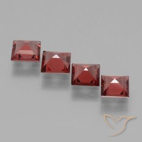 Gemas de Granate rodolita Rojo medio natural de 2.20 ct, Cuadrado, VS